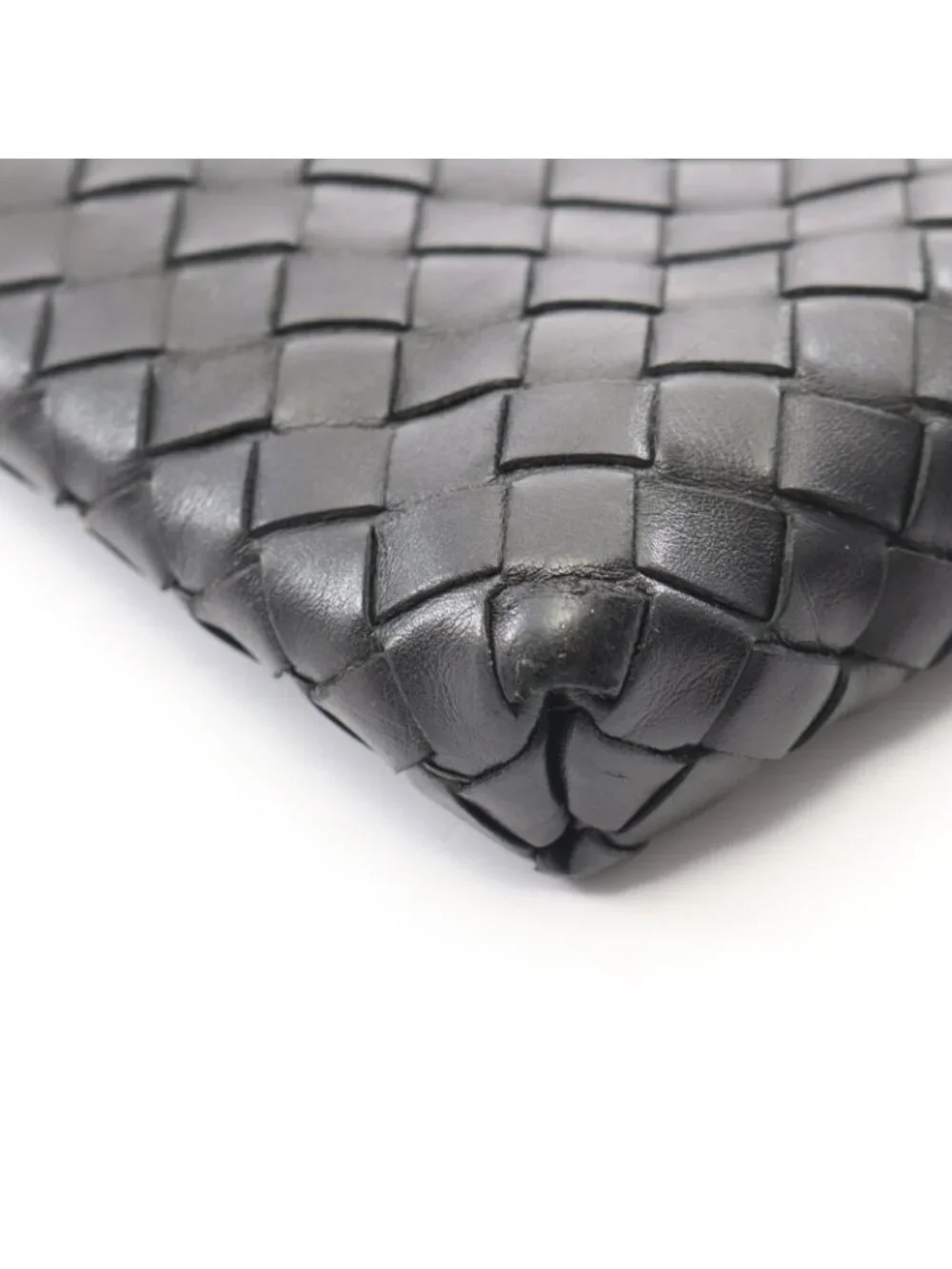 Bottega Veneta Shoulder Bag Intrecciato Black Navy Leather